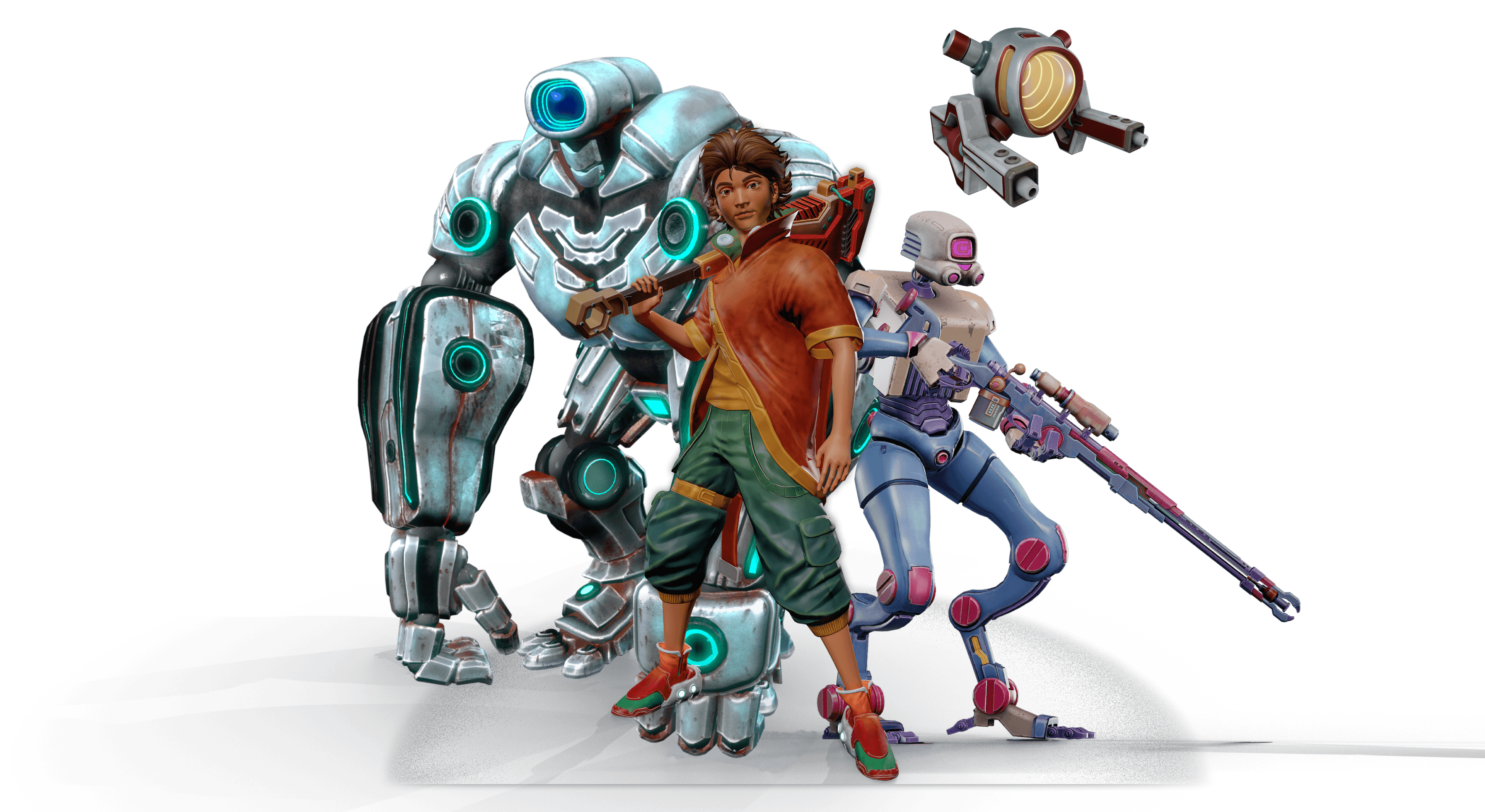 Rusty Rampage characters and companion robot